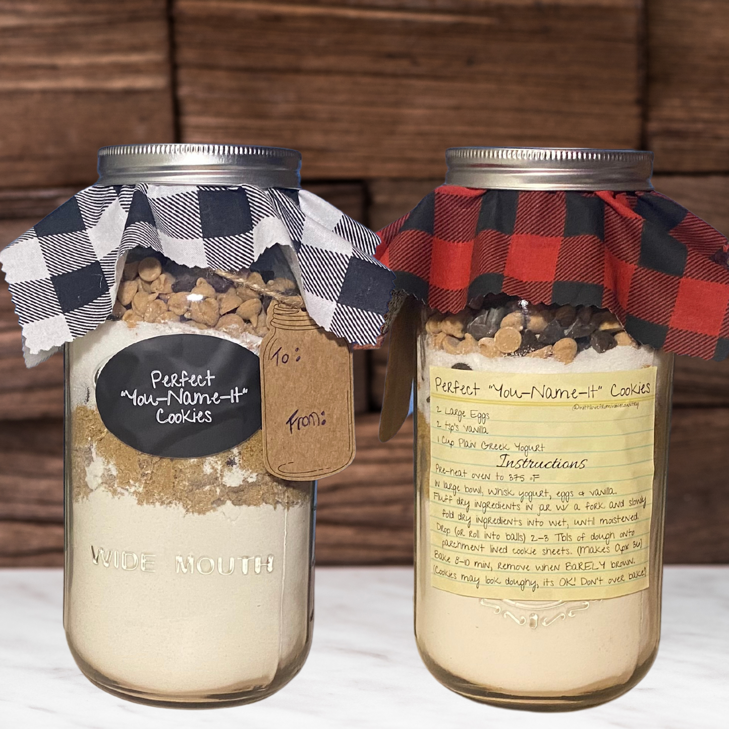 A Gift in a Jar Recipe Kit - "You-Name-It" Cookies - DIY Kit for 6 Unique Gifts