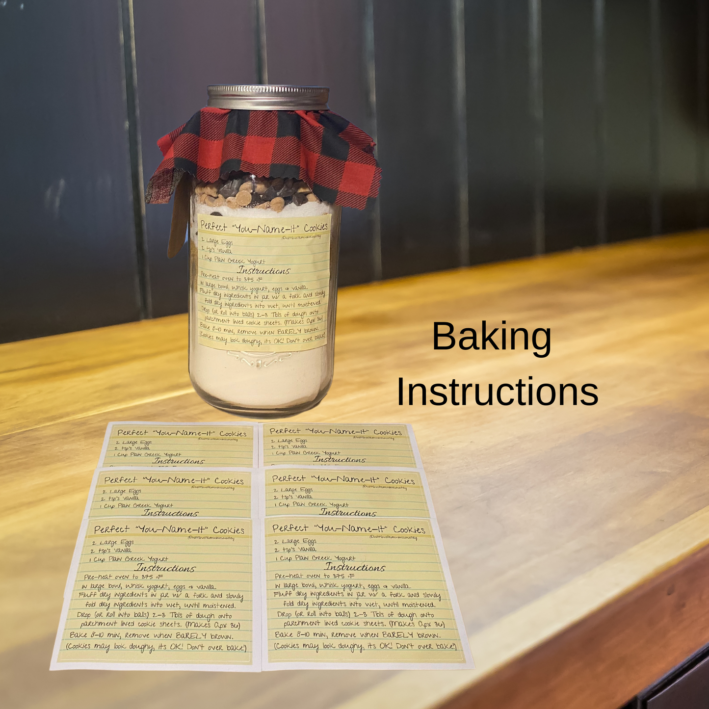 A Gift in a Jar Recipe Kit - "You-Name-It" Cookies - DIY Kit for 6 Unique Gifts