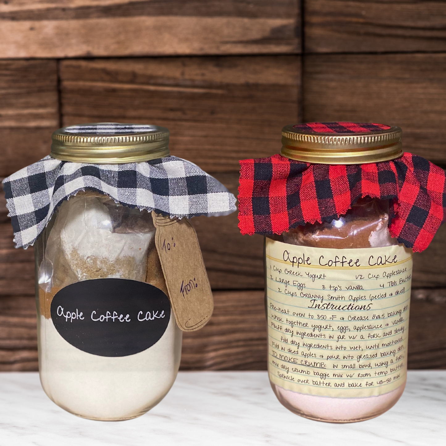 A Gift in a Jar Recipe Kit - Apple Coffee Cake - DIY Kit for 6 Unique Gifts