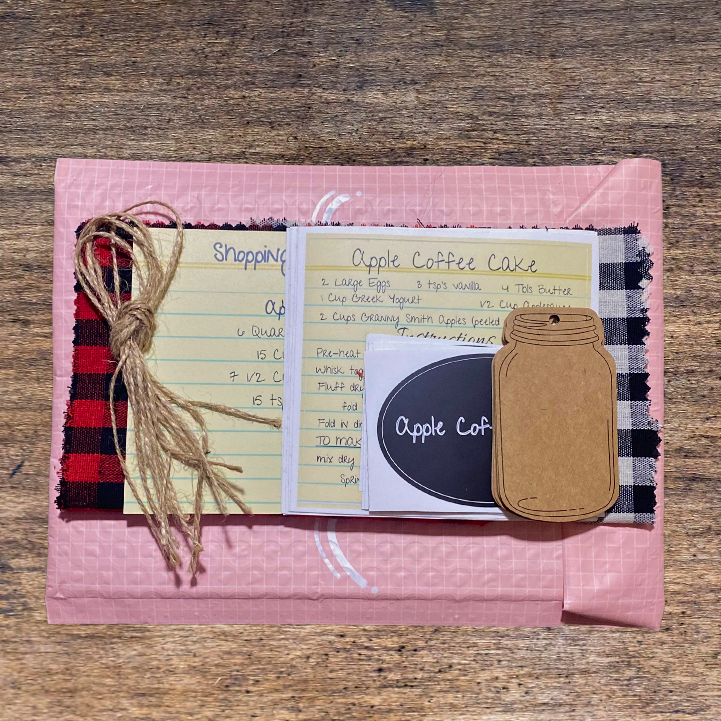 A Gift in a Jar Recipe Kit - Apple Coffee Cake - DIY Kit for 6 Unique Gifts