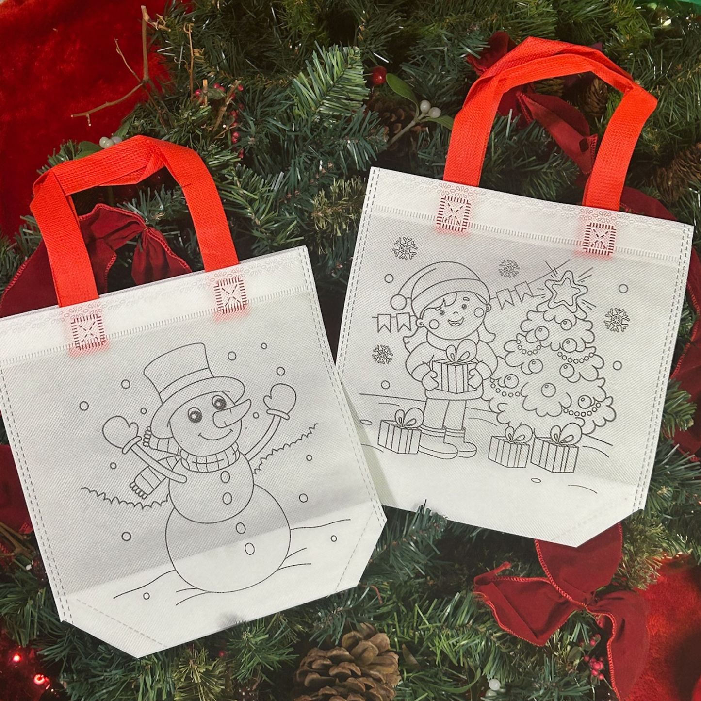 Kids Craft - Color your Own Christmas Bag Kit - 3 Pack