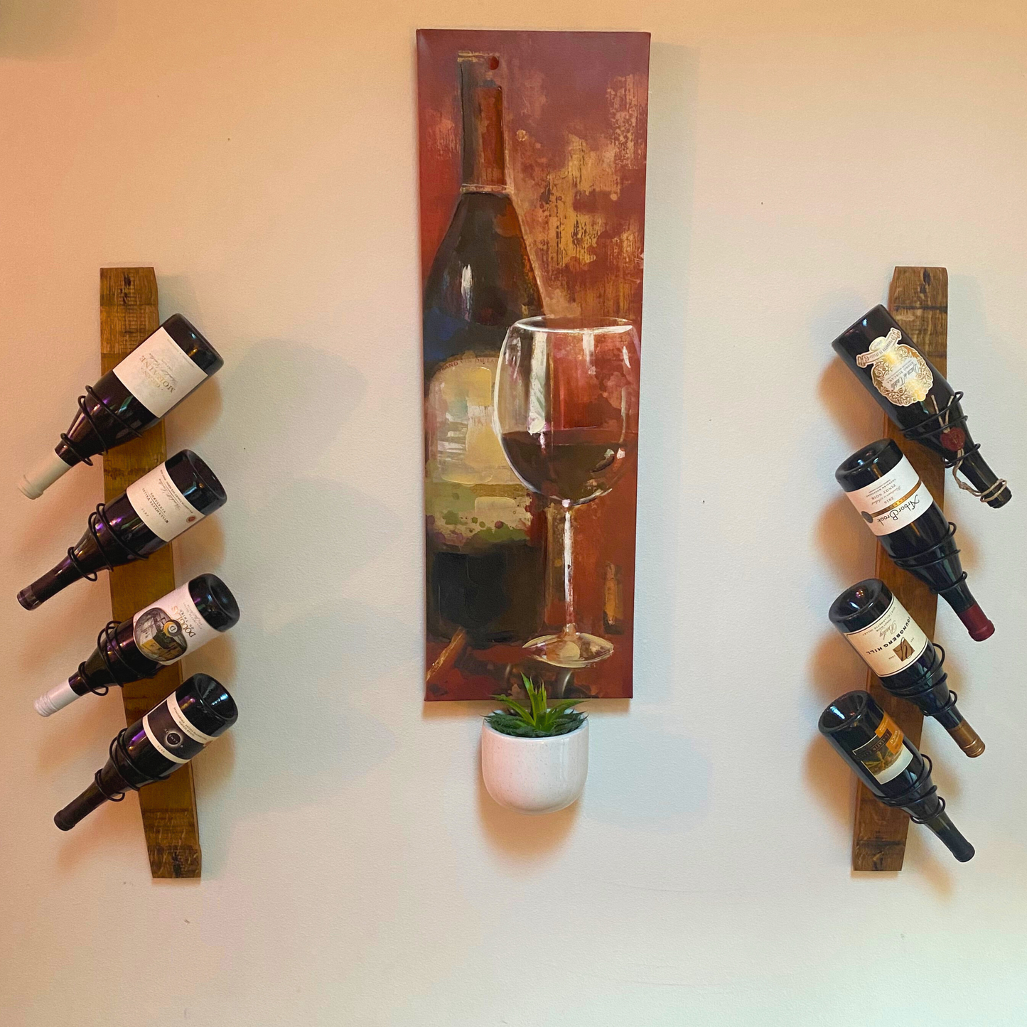 Wine Barrel Stave Wine Rack (Single Stave)