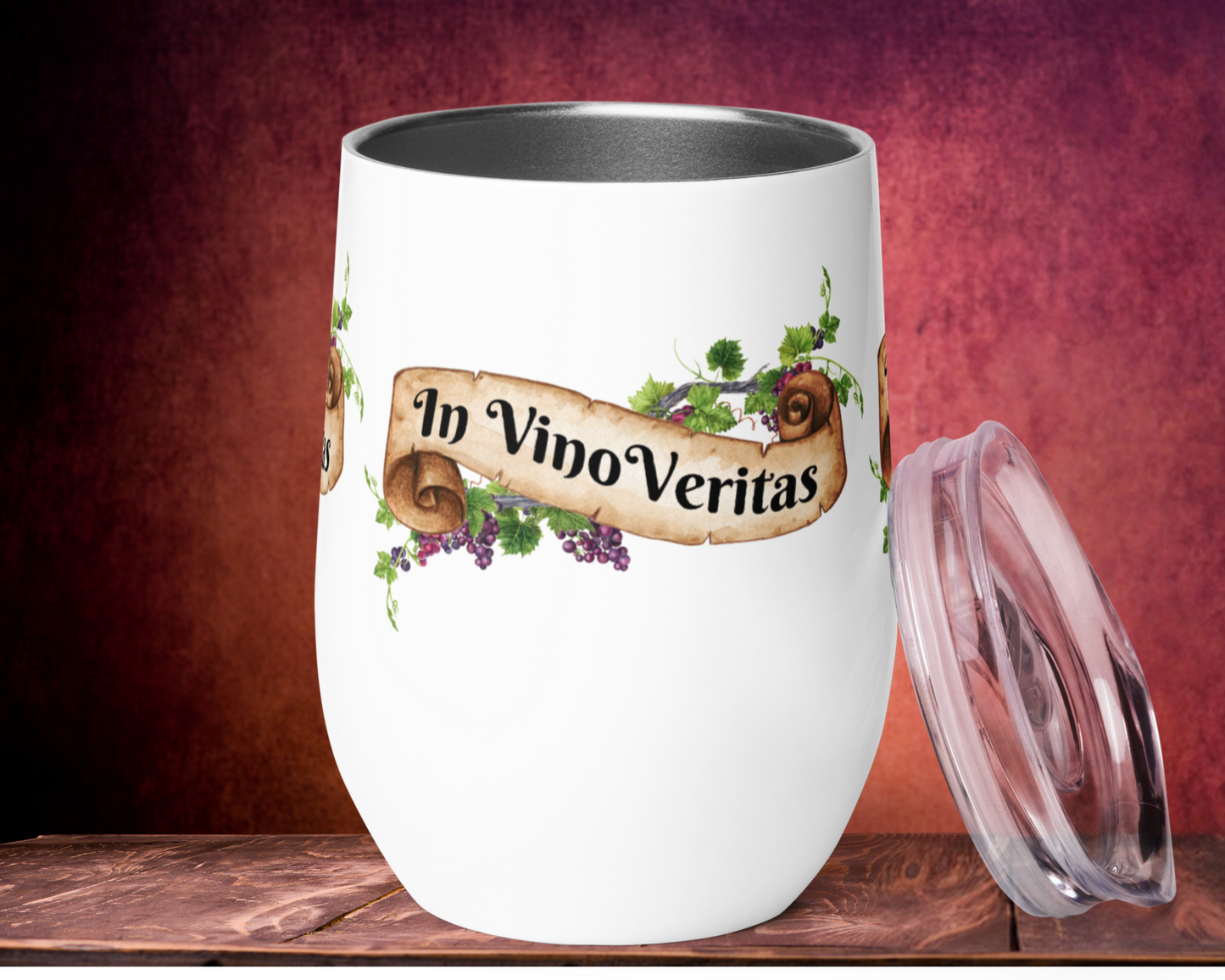 In Vino Veritas Wine 12oz Tumbler - Enjoy Wine Anywhere