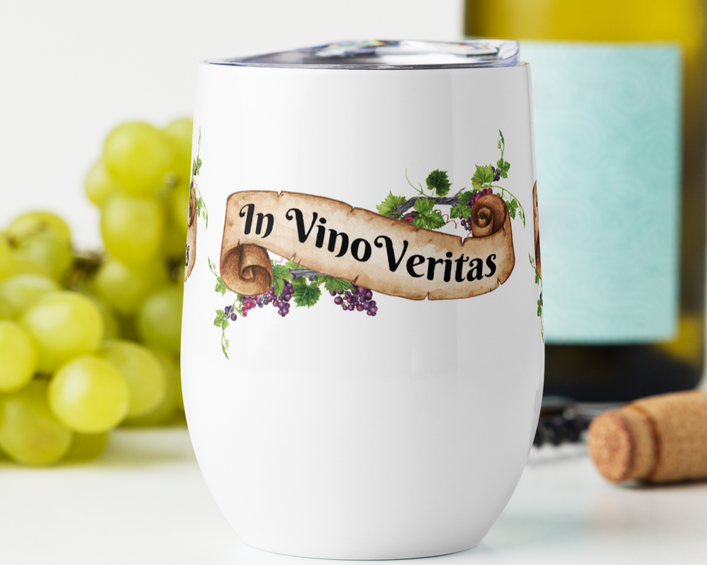 In Vino Veritas Wine 12oz Tumbler - Enjoy Wine Anywhere