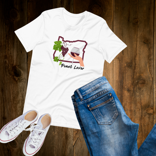 Oregon Pinot Lover Colorful T-Shirt - Oregon Wine Shirt