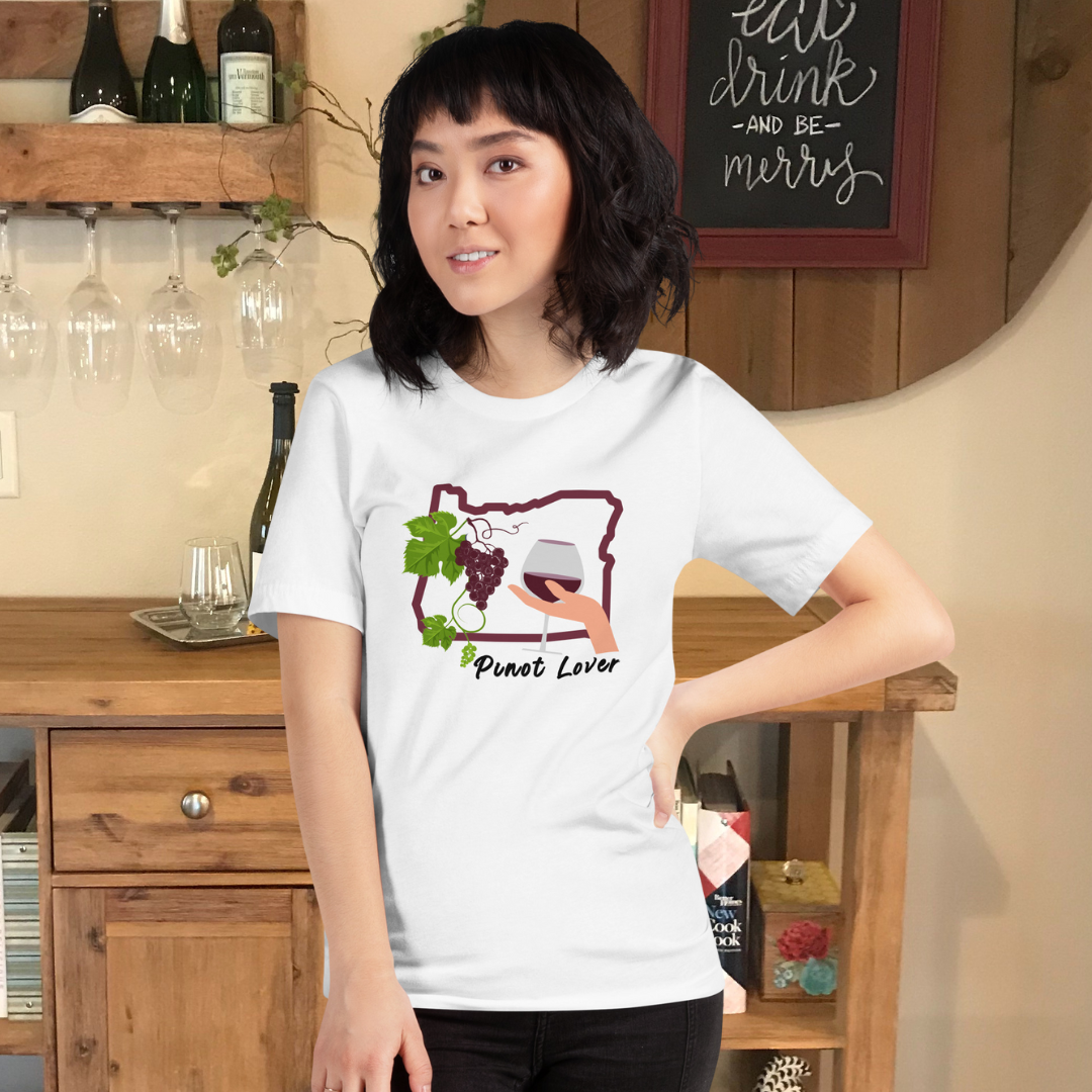 Oregon Pinot Lover Colorful T-Shirt - Oregon Wine Shirt