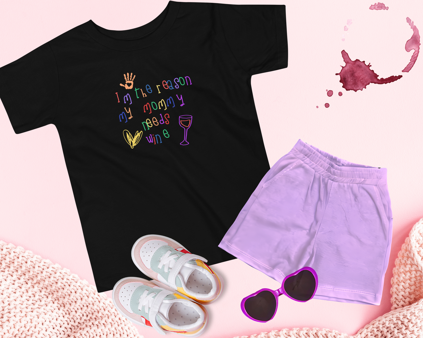 'I'm the Reason My Mommy Drinks Wine' Toddler Short Sleeve T-shirt