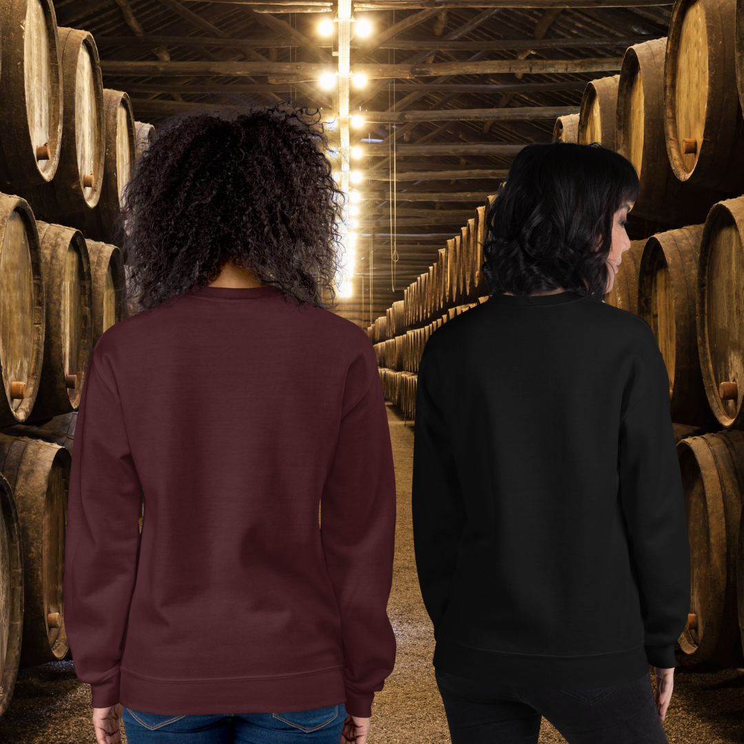 Wine Down Time Comfort Sweatshirt - Black or Burgundy