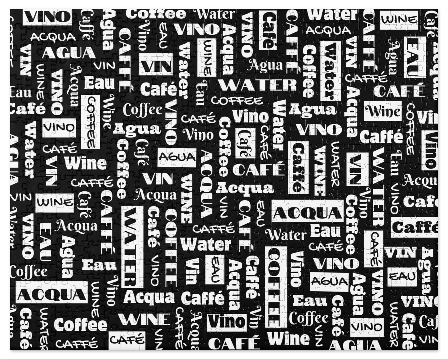 'Wine Water Coffee' Jigsaw Puzzle