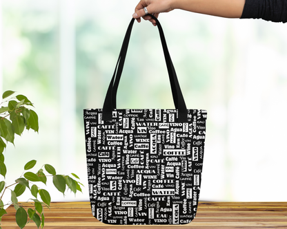 Stylish 'Wine Water Coffee' Everyday Tote Bag