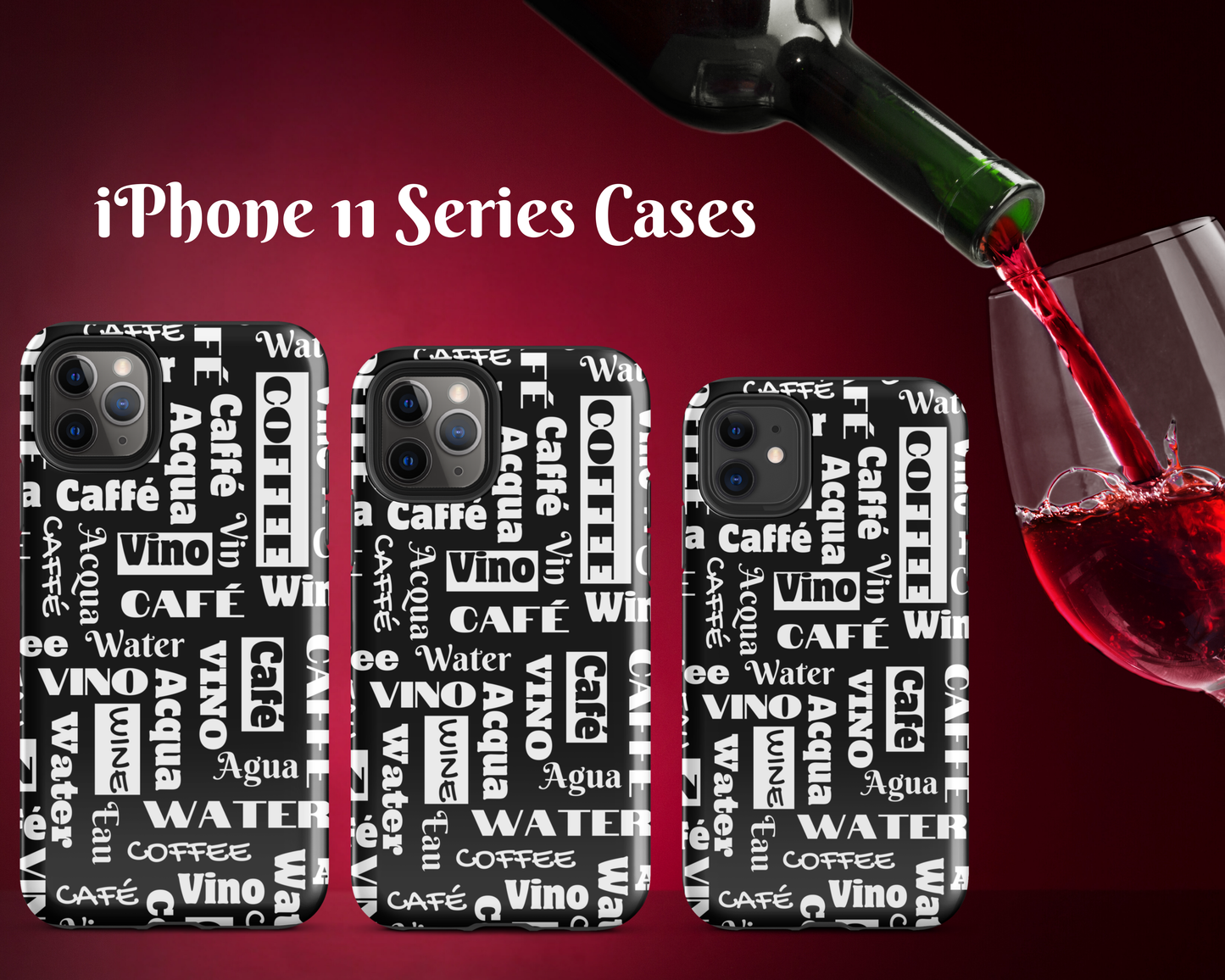 "Wine Water Coffee" Shock-Absorbing Tough Case for IPhone®