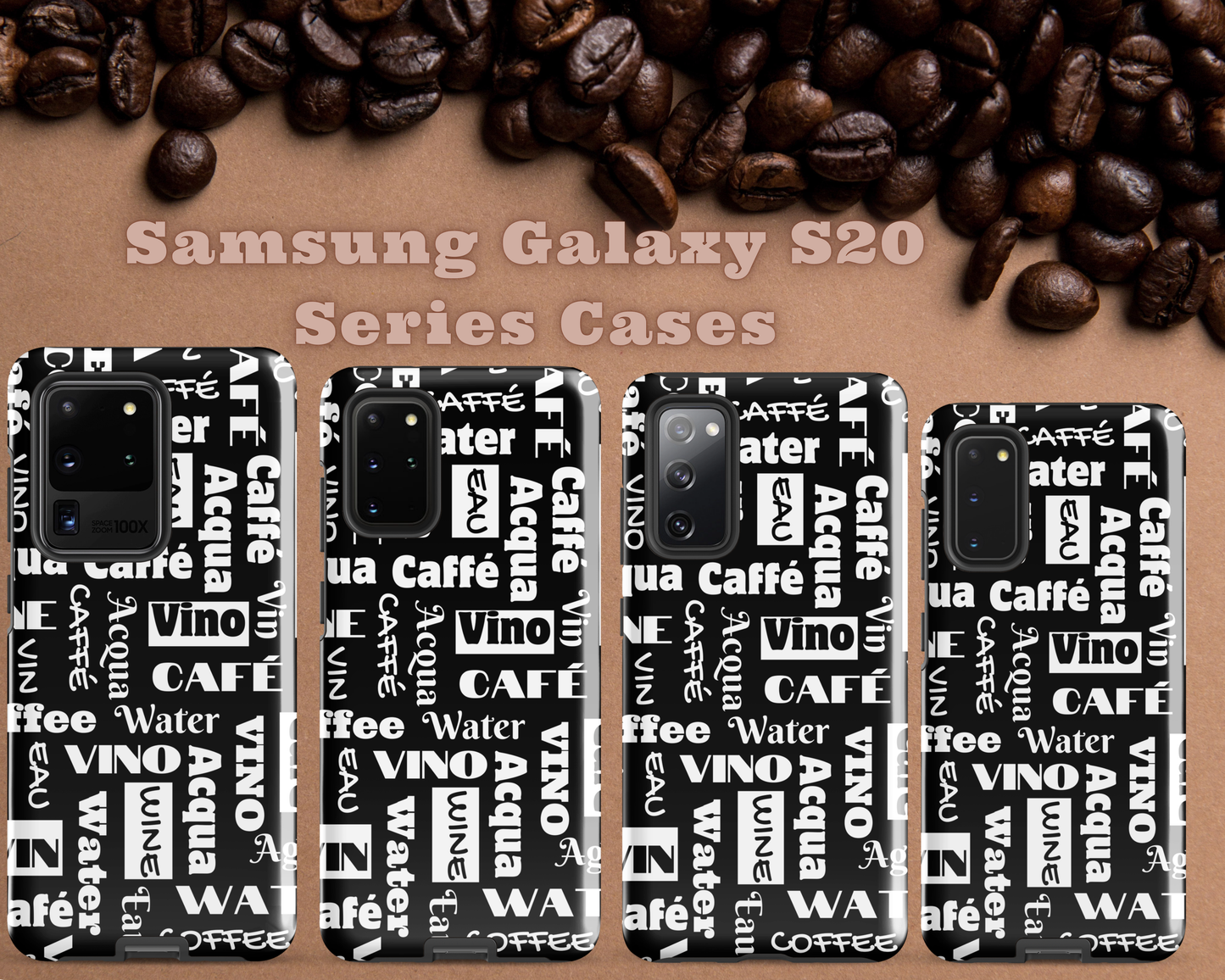 "Wine Water Coffee" Shock-Absorbing Tough Case for Samsung®