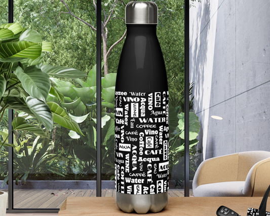 'Wine Water Coffee' Thermal Stainless Steel Water Bottle - 17 oz