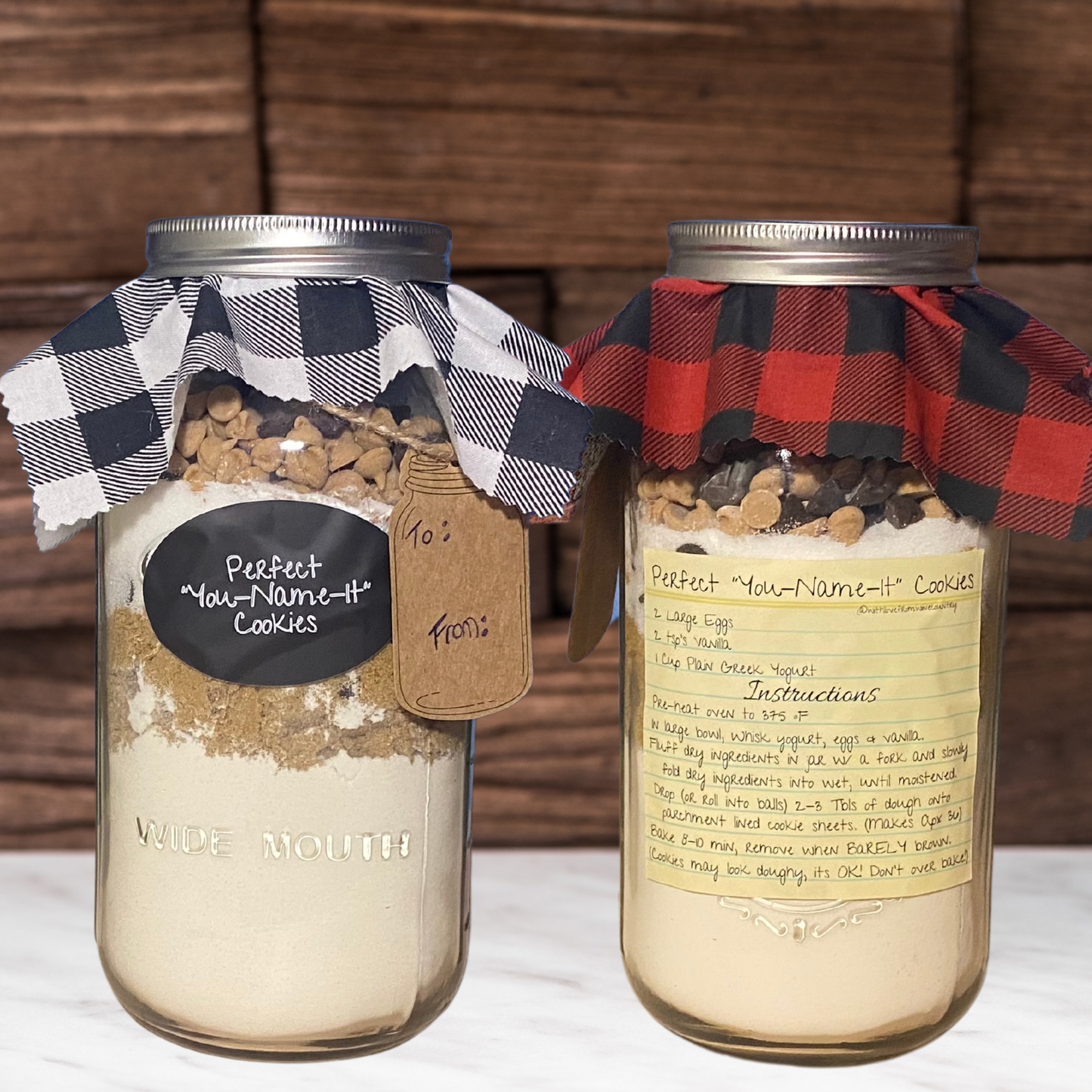 Gifts in a Jar Recipe Kit - "You-Name-It" Cookies - DIY Kit for 6 Unique Gifts