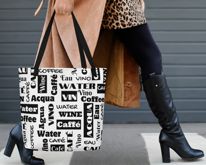 Black and White Everyday Large Tote Bag