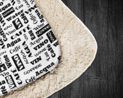 Sherpa Throw Blanket - Luxurious Comfort for Wine and Coffee Lovers