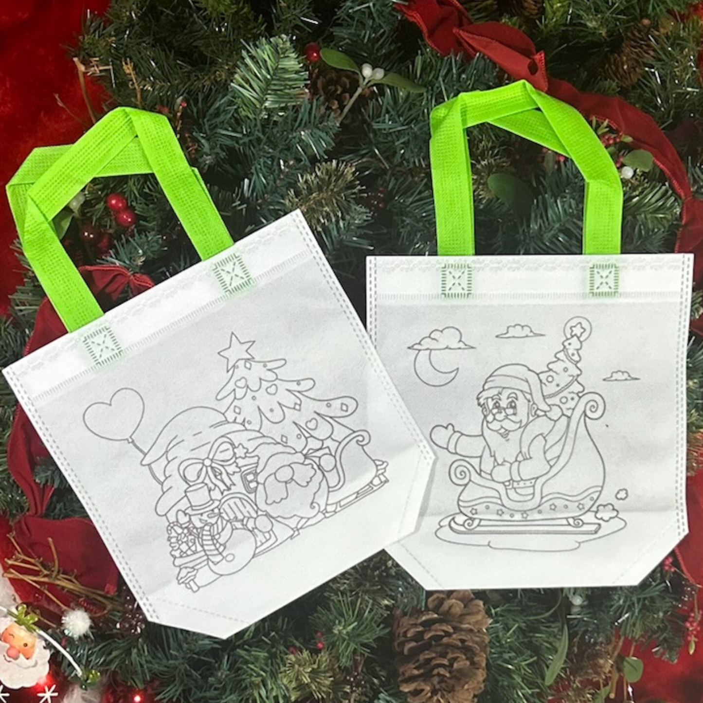 Kids Craft - Color your Own Christmas Bag Kit - 3 Pack