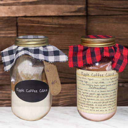 Gifts in a Jar Recipe Kit - Apple Coffee Cake - DIY Kit for 6 Unique Gifts