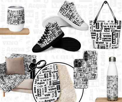 Black and White Everyday Large Tote Bag