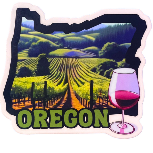 Washable Custom Die Cut Sticker - Oregon Pinot