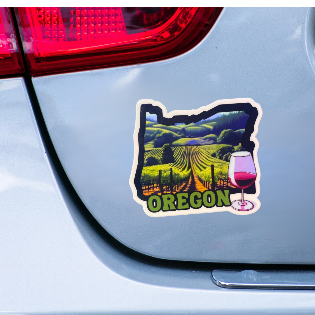 Washable Custom Die Cut Sticker - Oregon Pinot