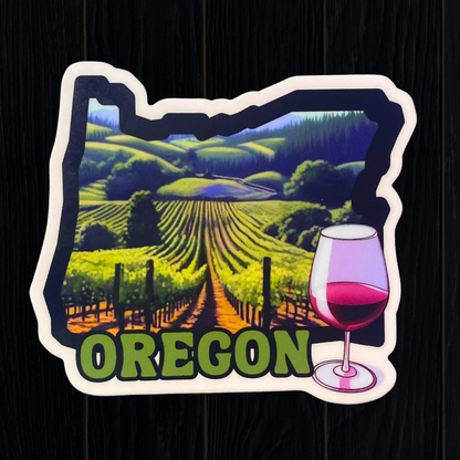 Washable Custom Die Cut Sticker - Oregon Pinot